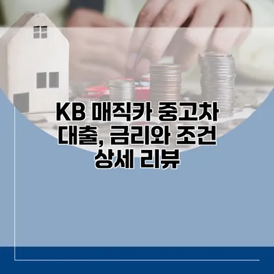 KB 매직카 중고차 대출, 금리와 조건 상세 리뷰