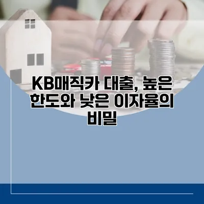 KB매직카 대출, 높은 한도와 낮은 이자율의 비밀