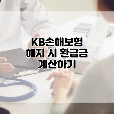 KB손해보험 해지 시 환급금 계산하기