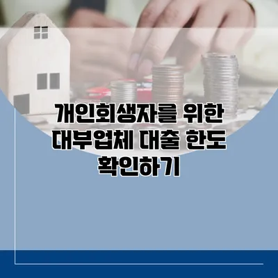 개인회생자를 위한 대부업체 대출 한도 확인하기