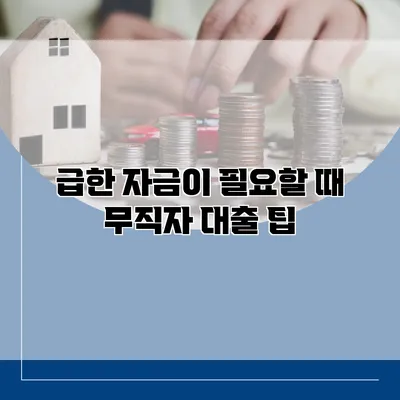급한 자금이 필요할 때 무직자 대출 팁