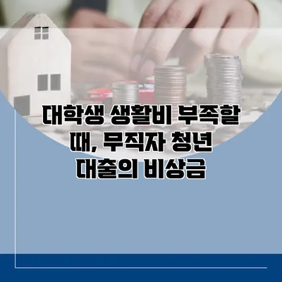 대학생 생활비 부족할 때, 무직자 청년 대출의 비상금