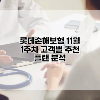 롯데손해보험 11월 1주차 고객별 추천 플랜 분석