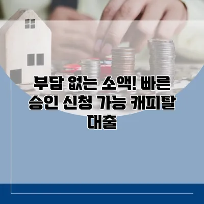 부담 없는 소액! 빠른 승인 신청 가능 캐피탈 대출