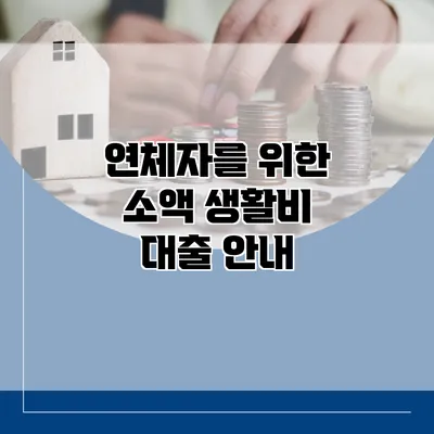 연체자를 위한 소액 생활비 대출 안내