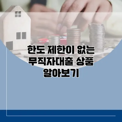 한도 제한이 없는 무직자대출 상품 알아보기