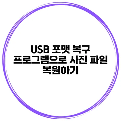 USB 포맷 복구 프로그램으로 사진 파일 복원하기