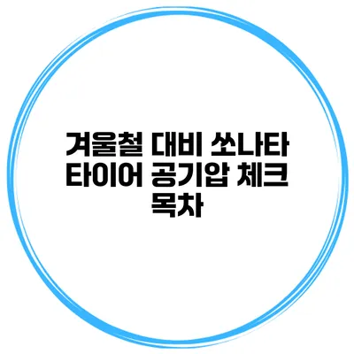겨울철 대비 쏘나타 타이어 공기압 체크 목차
