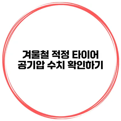 겨울철 적정 타이어 공기압 수치 확인하기