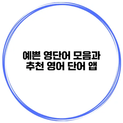 예쁜 영단어 모음과 추천 영어 단어 앱