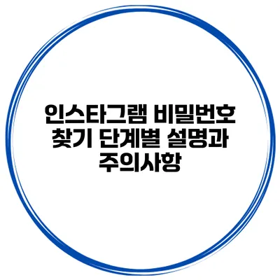 인스타그램 비밀번호 찾기 단계별 설명과 주의사항