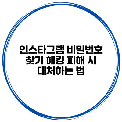 인스타그램 비밀번호 찾기 해킹 피해 시 대처하는 법